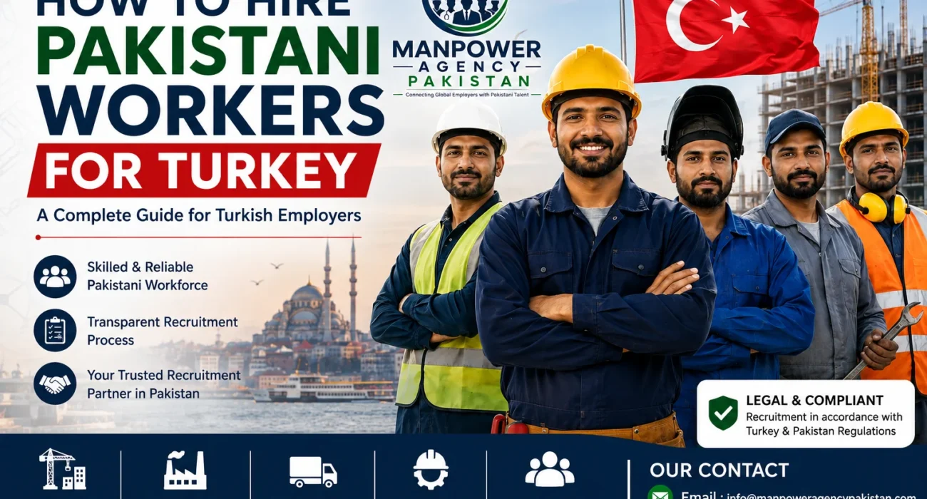 How to hire Pakistani workers for Turkey through a Pakistan manpower recruitment agency