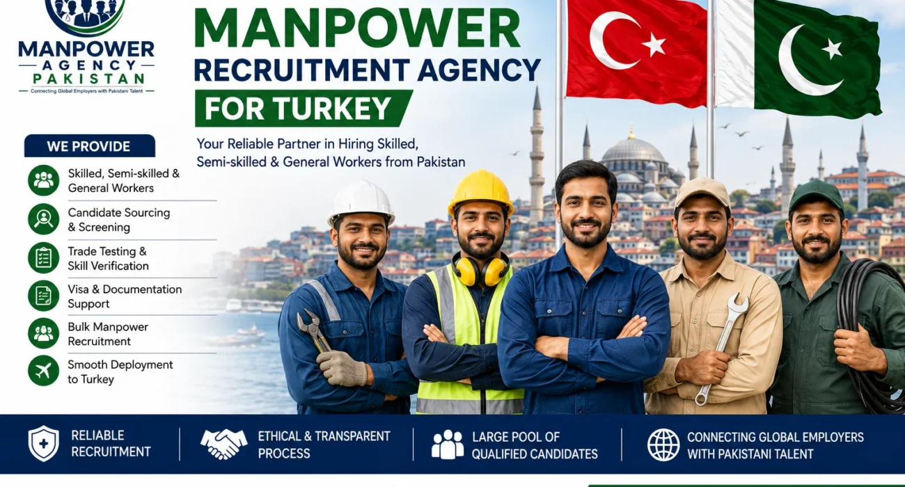 Pakistan manpower recruitment agency for Turkey providing skilled and semi-skilled workers
